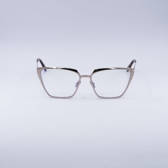 Tom Ford FT5945-B 028 Eyeglasses Gold 56mm Square Frame, Blue Light Block Lenses - Picture 5 of 10
